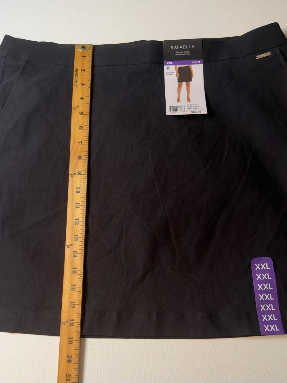 NWT Rafaella Black Women's Skort Classic XXL (D2)
